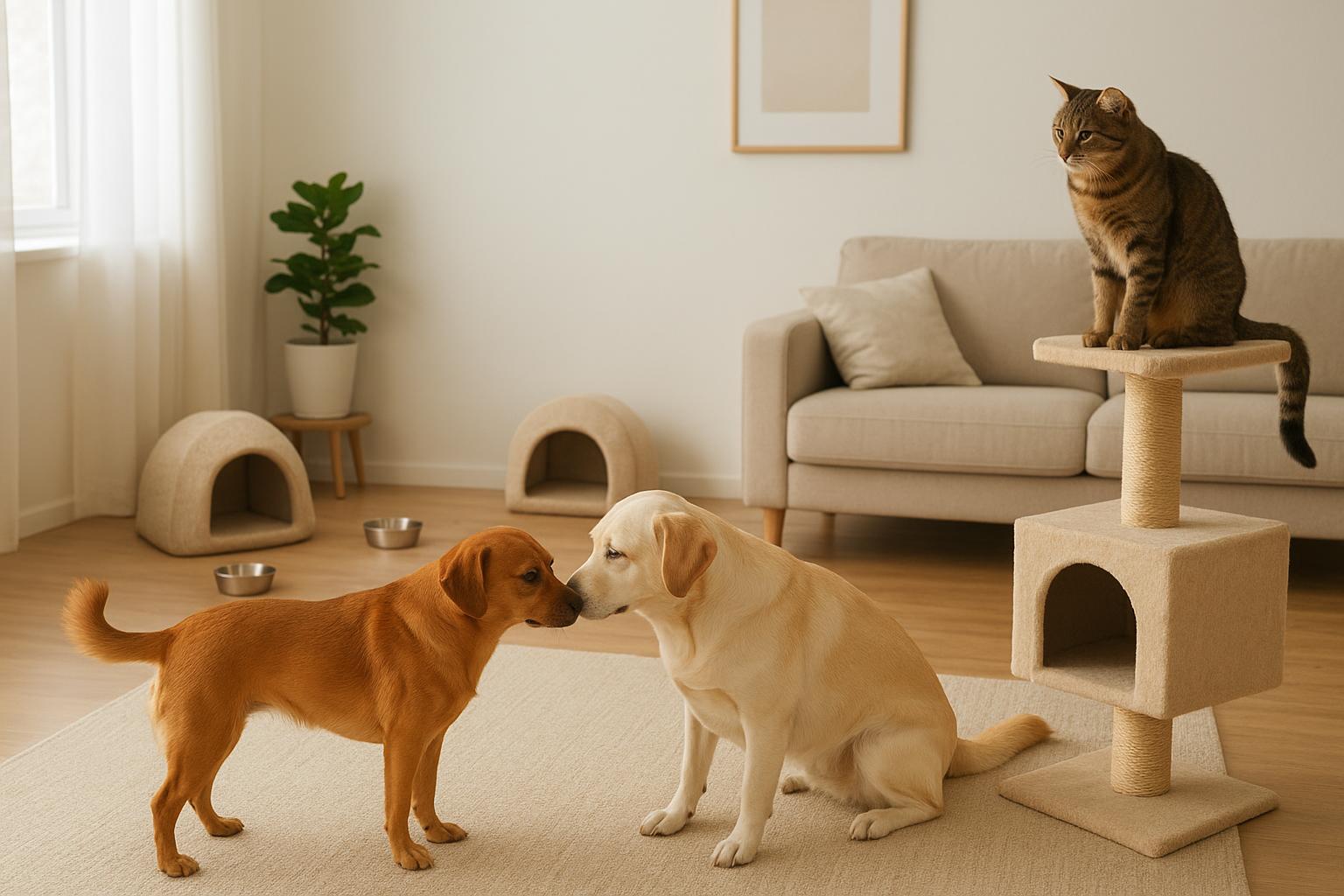 Quando gli amici arrivano con il loro cane o gatto: come organizzare incontri sicuri tra pet in casa