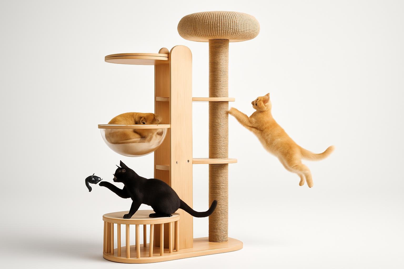 Tiragraffi in legno da 190 cm Petace: palestra verticale di lusso per gatti grandi in promo su Amazon