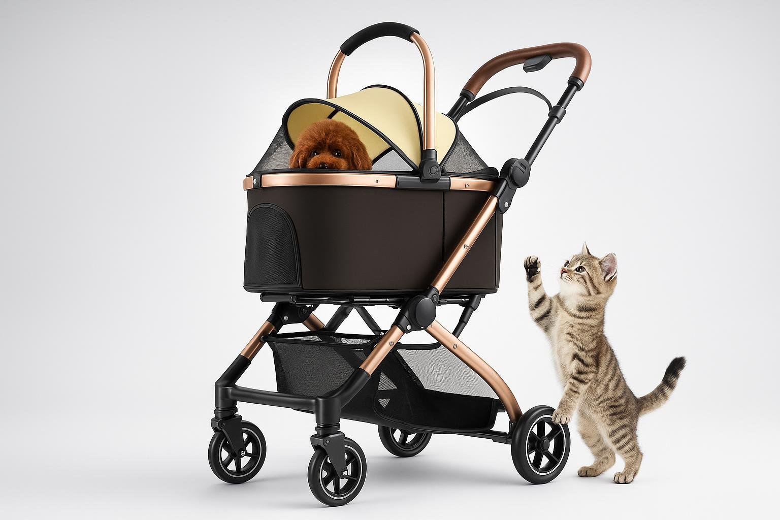 Bakaji passeggino per cani e gatti 2in1, la soluzione comoda per pet anziani e gite in città