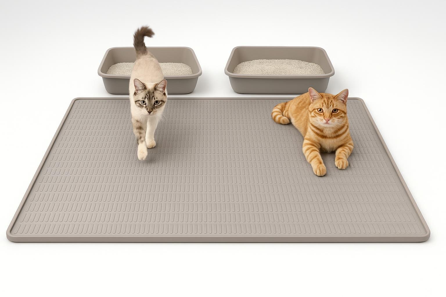 Tappetino lettiera Kalolary in silicone maxi formato, casa più pulita con gatti che scavano
