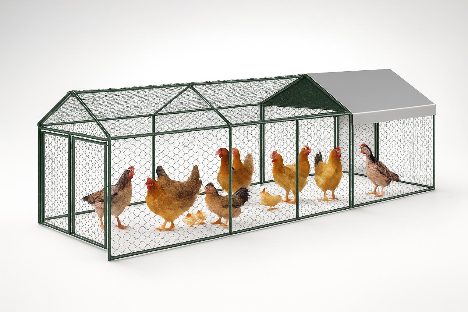 RBFGYIOP pollaio walk-in in metallo: recinto ampio e coperto per polli, anatre e conigli in sicurezza