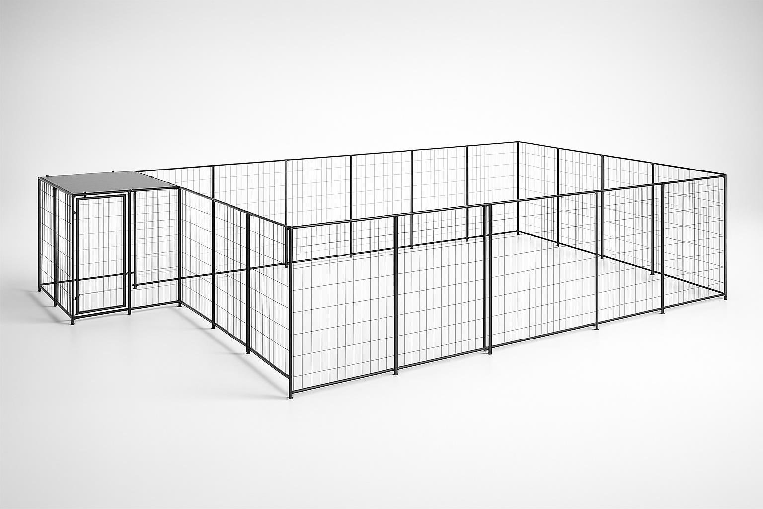 vidaXL gabbia per cani 15,73 m², spazio sicuro in giardino per cani di taglia media e grande