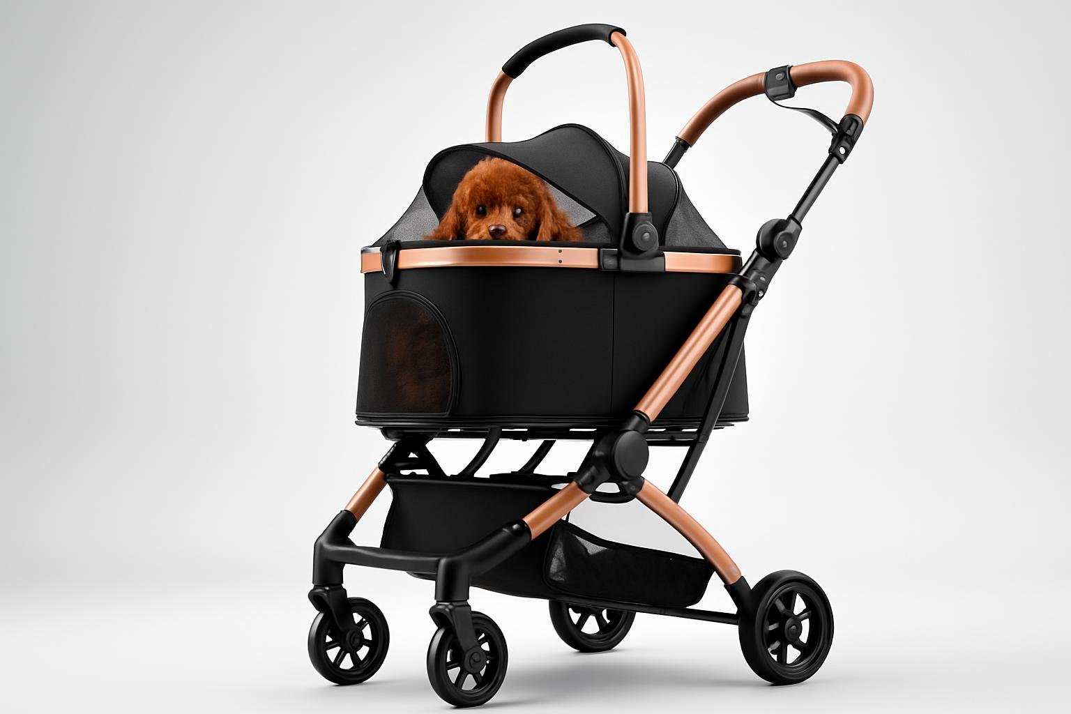 Passeggino per cani e gatti Bakaji 2 in 1, soluzione per trasportare anche animali grandi in città