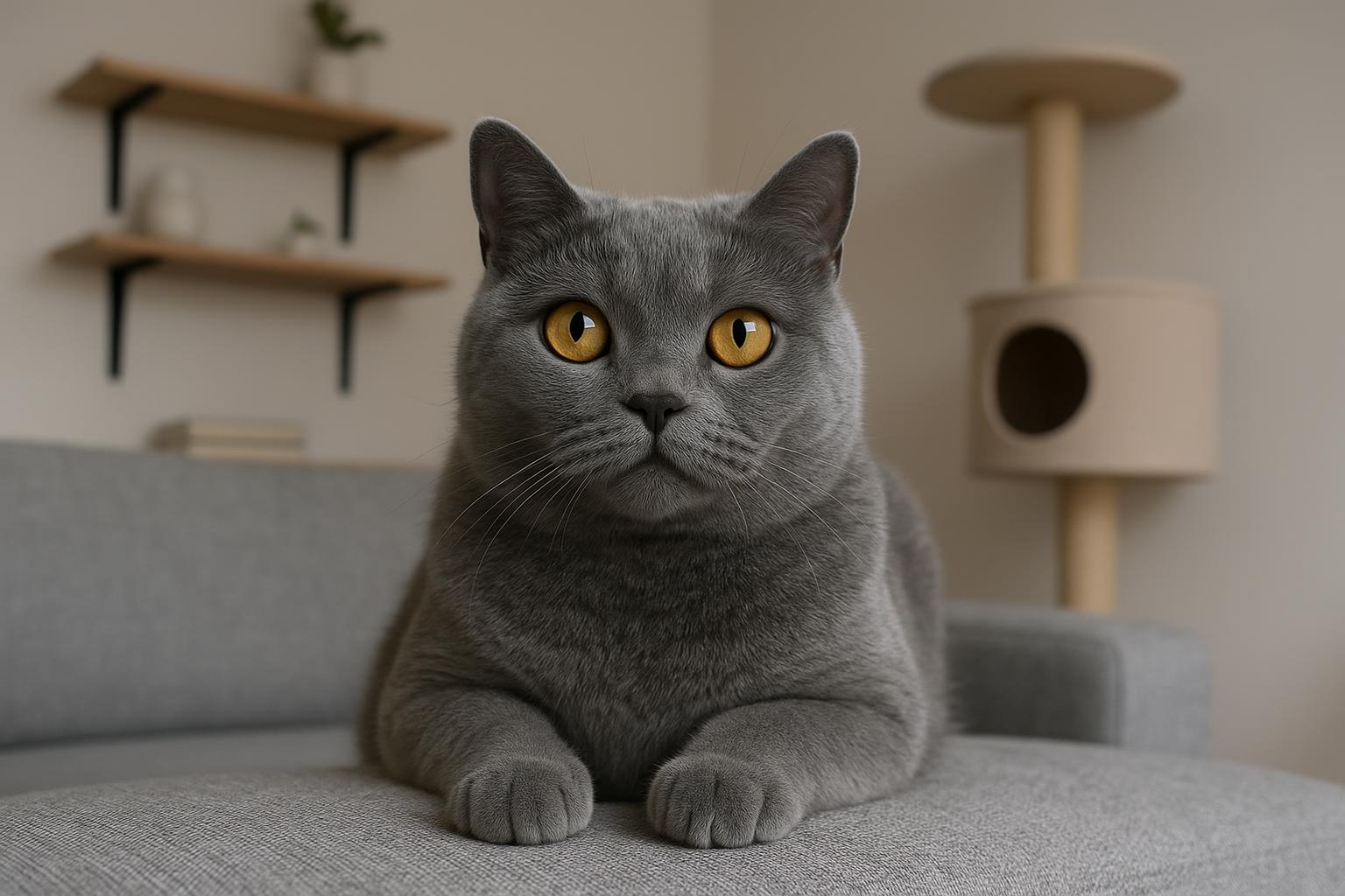 Gatto chartreux: carattere equilibrato, vita in appartamento e cura del “blu francese”