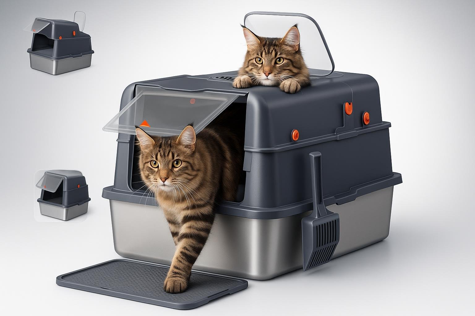 Fobyfurny lettiera in acciaio inox XXXL, soluzione chiusa extra grande per gatti al minimo su Amazon