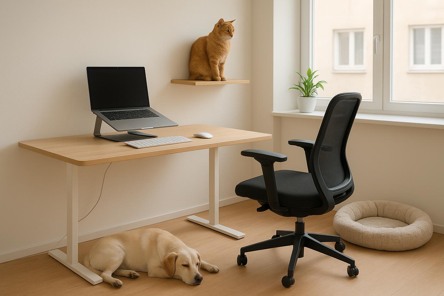 Condividere la scrivania con cane o gatto: organizzare uno studio di casa davvero pet-friendly