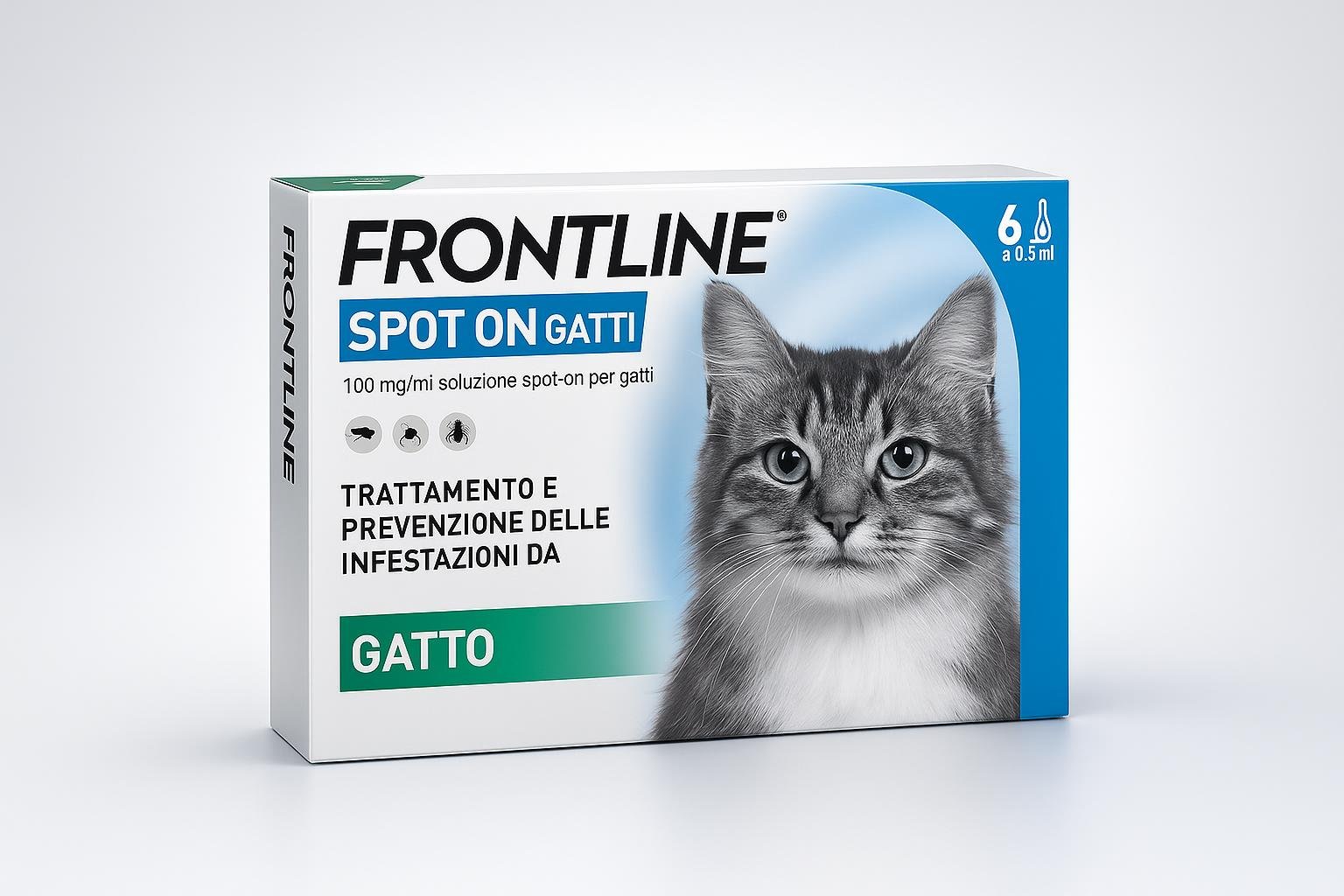 FRONTLINE Spot On gatto, confezione da 6 pipette in promozione: protezione antiparassitaria completa