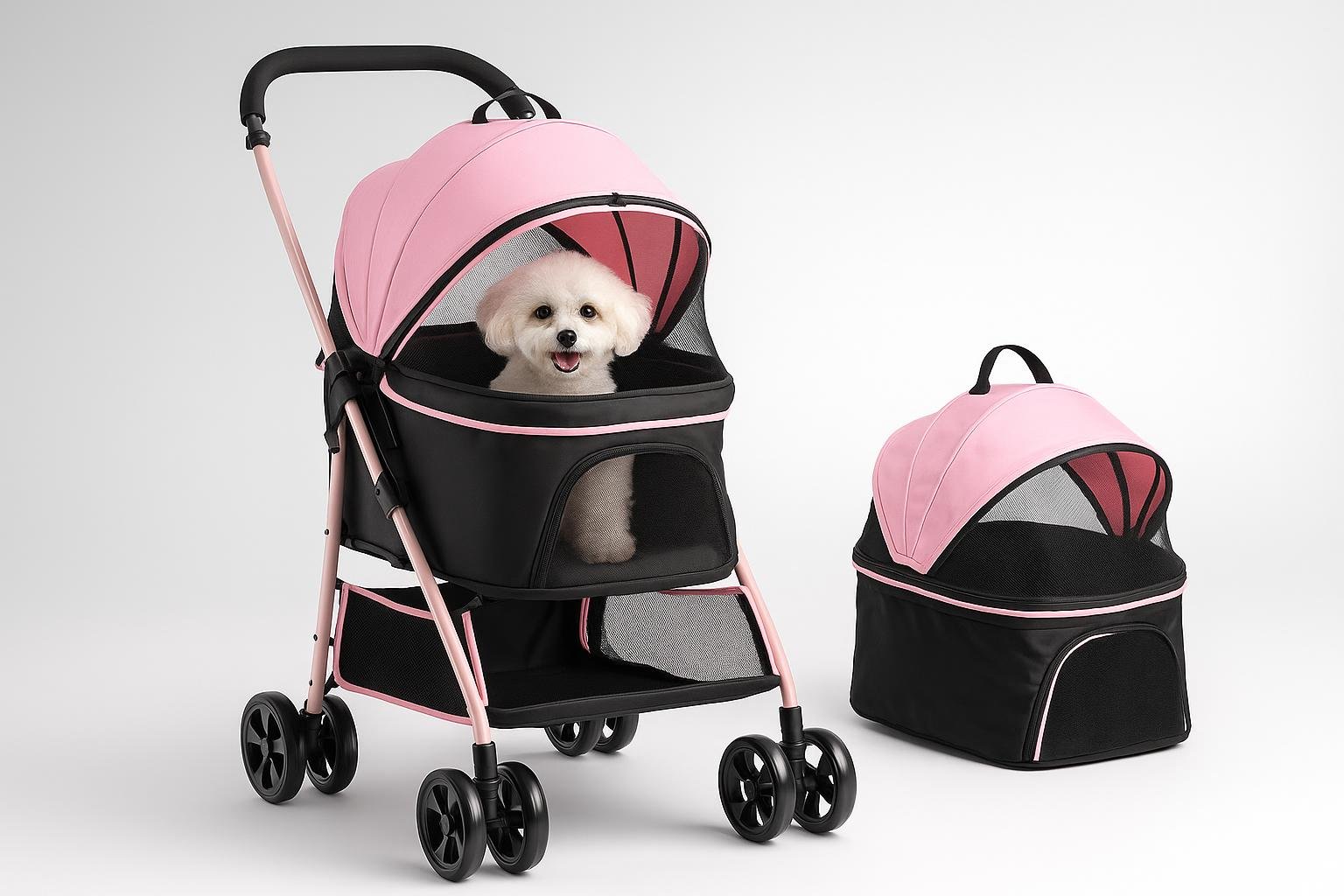 Passeggino PawHut 3 in 1 per cani piccoli e gatti: mobilità facilitata in città e in viaggio