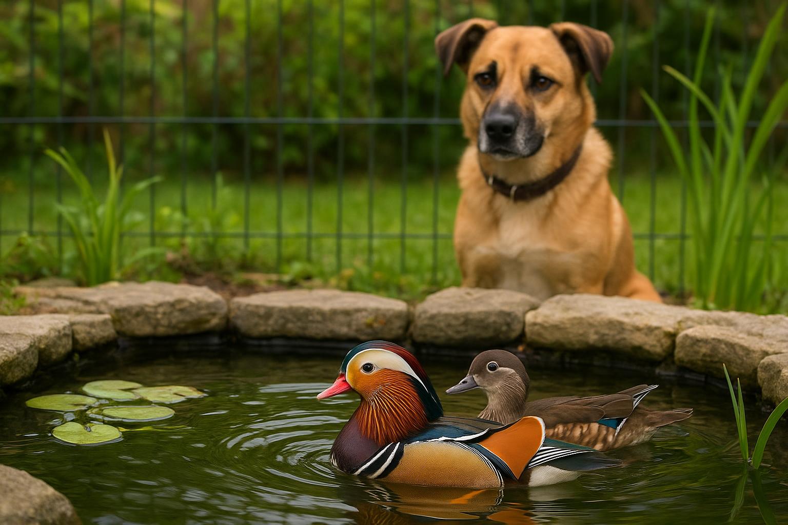 Piccole anatre ornamentali in giardino: gestione quotidiana, acqua e convivenza con cani