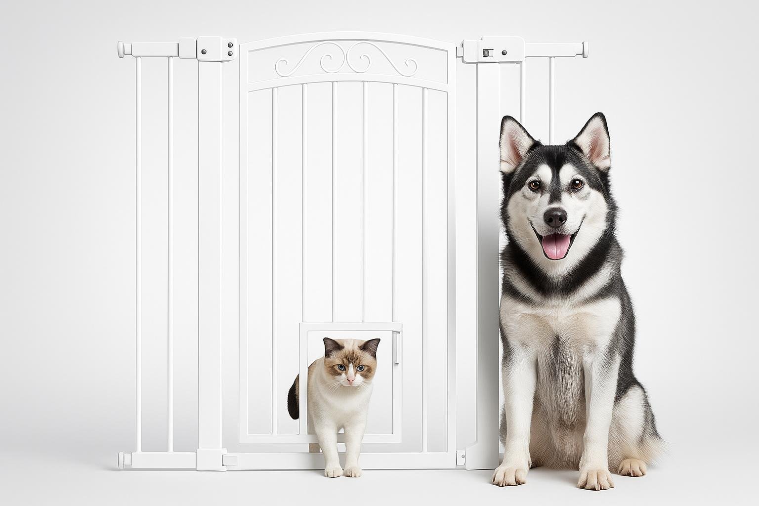 PawHut cancelletto di sicurezza alto 106 cm con porta per gatti, offerta Amazon da non perdere