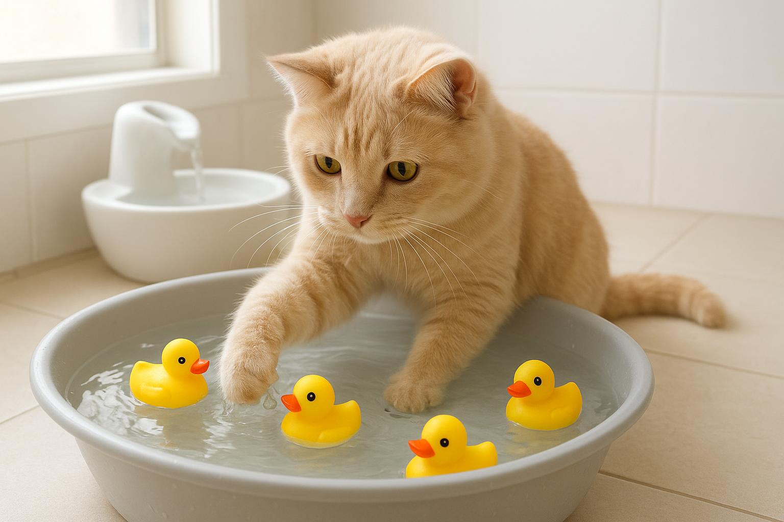 Gatto che ama l’acqua: giochi, fontanelle e attenzioni per i mici nuotatori