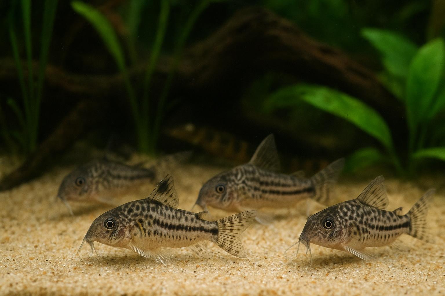 Piccoli pesci da banco di fondo: corydoras, loach e altri pulitori veri e presunti