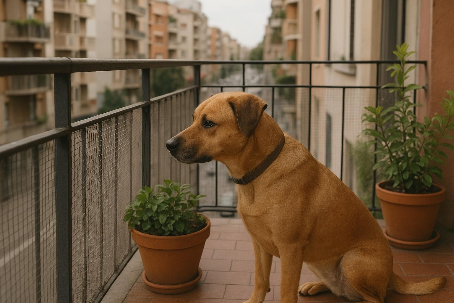 Cane che abbaia ai passanti dal balcone: come gestire il problema senza punizioni eccessive