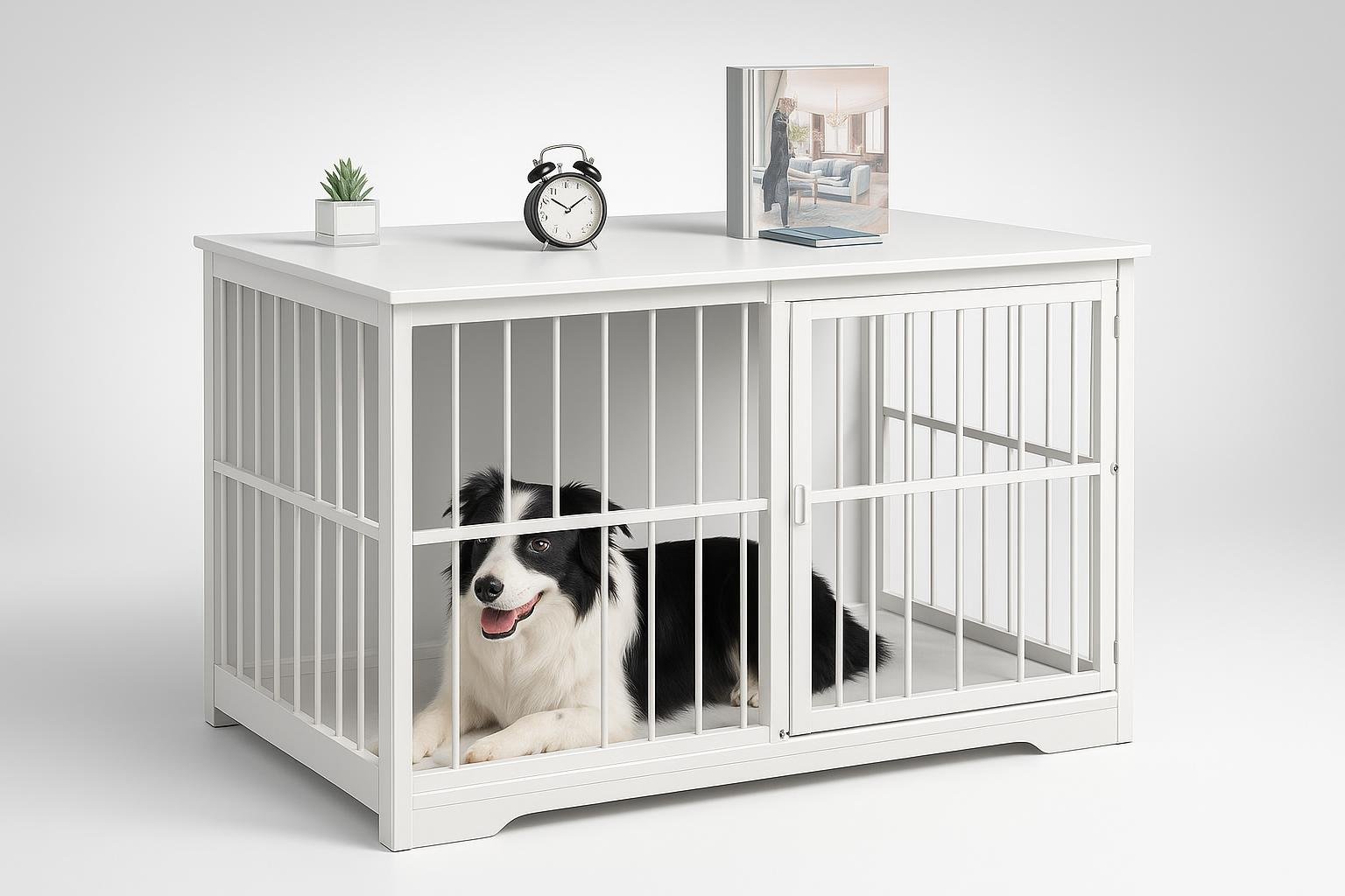 Gabbia per cani Hzuaneri 110 cm stile mobile moderno: nicchia elegante in promozione su Amazon