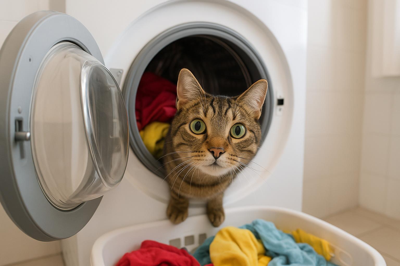 Gatto e lavatrice: perché molti mici la amano e come prevenire incidenti