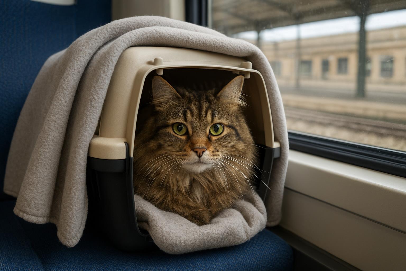 Trasporto del gatto in treno: come abituarlo al trasportino e ai rumori della stazione
