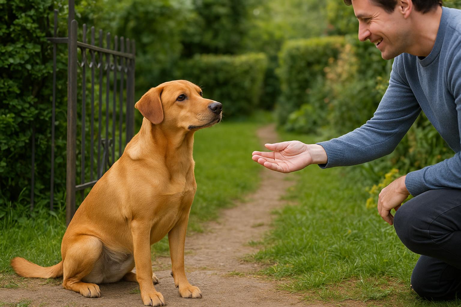 Cane che salta addosso agli ospiti in giardino: esercizi per insegnare autocontrollo