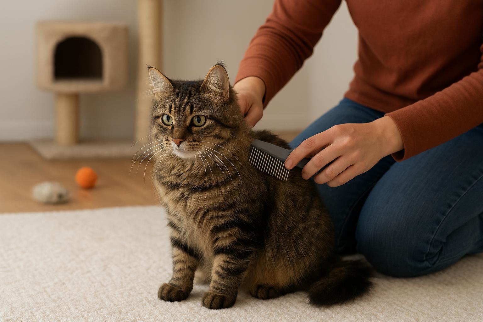 Gatto e cambio di stagione del pelo: come ridurre i boli con pettini e giochi mirati