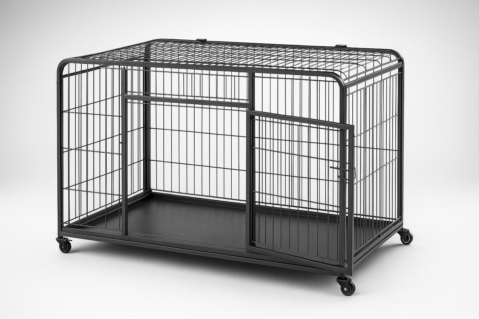 PawHut kennel pieghevole per cani con freno e fondo rimovibile: gabbia da interno pratica per cuccioli e adulti