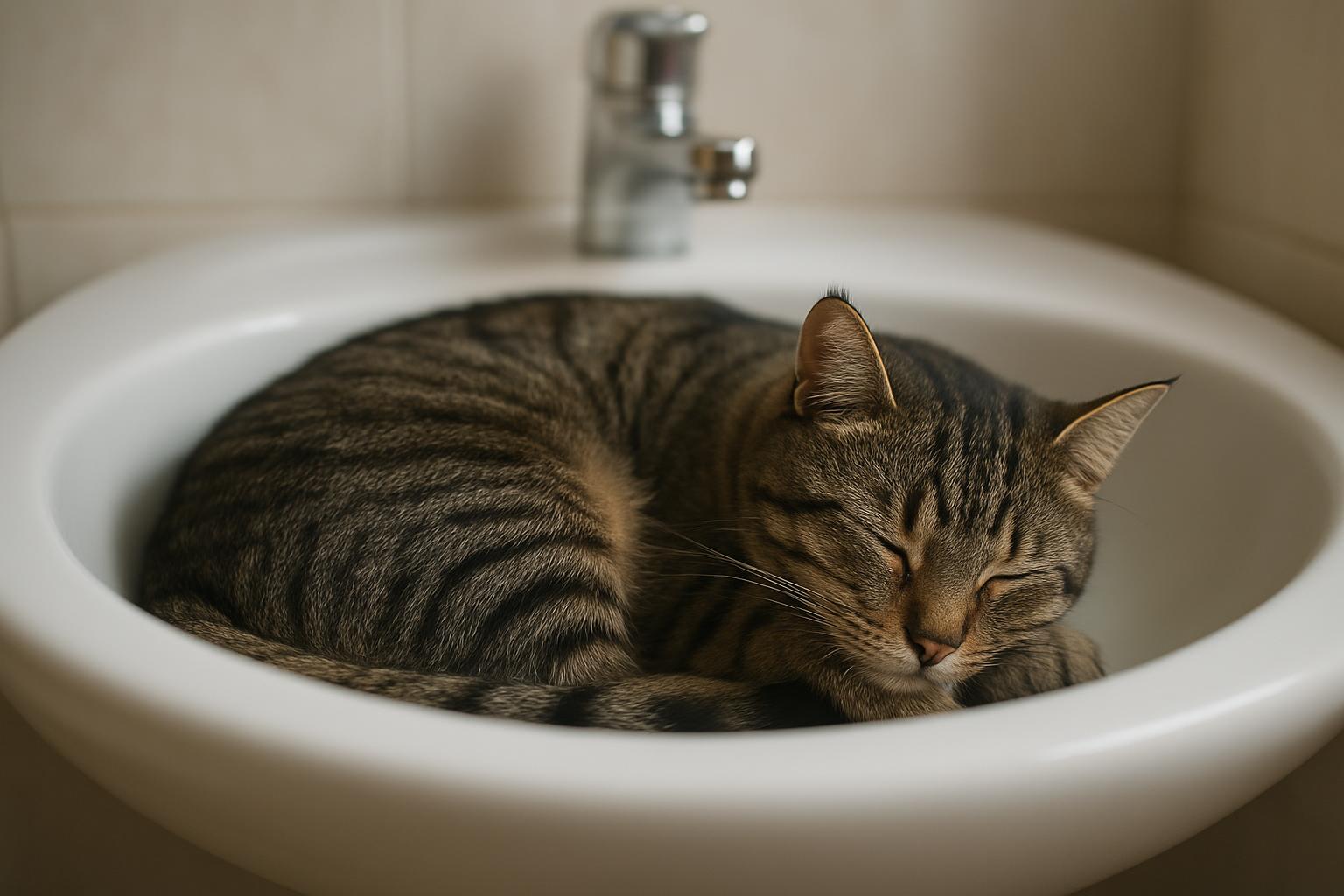 Gatto che dorme nel lavandino: spiegazioni etologiche e sicurezza