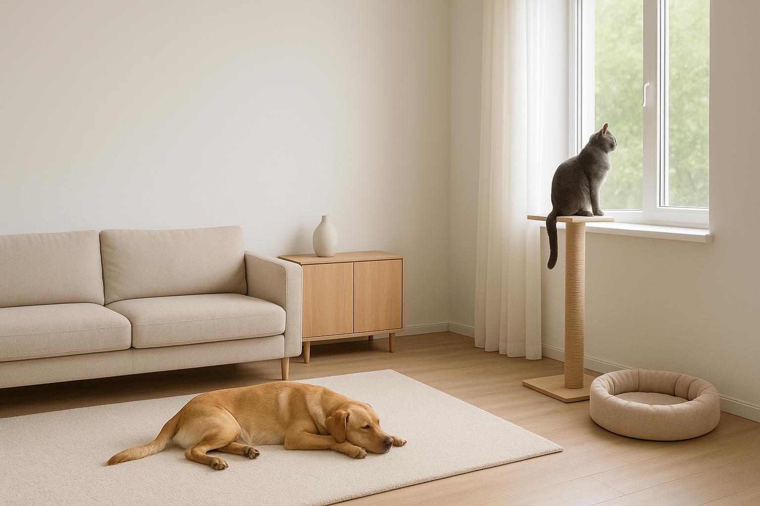 Minimalismo con cane e gatto in casa piccola: organizzare spazi, oggetti e routine senza rinunciare al benessere