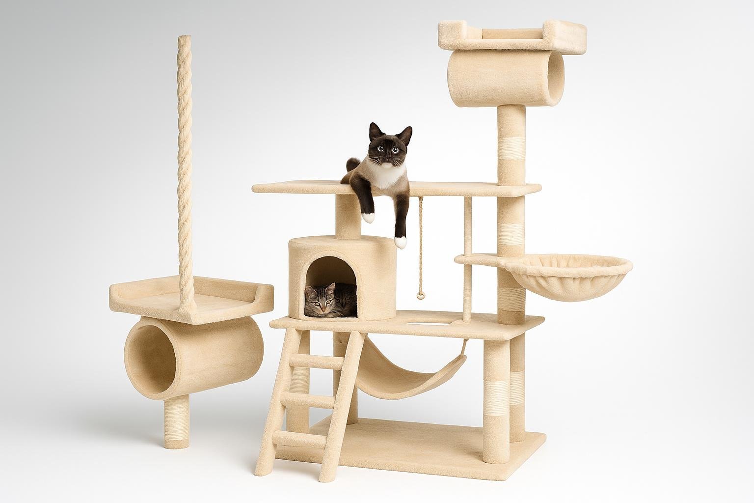 Tiragraffi multifunzione con amache e tunnel: come capire se sono adatti al tuo gatto