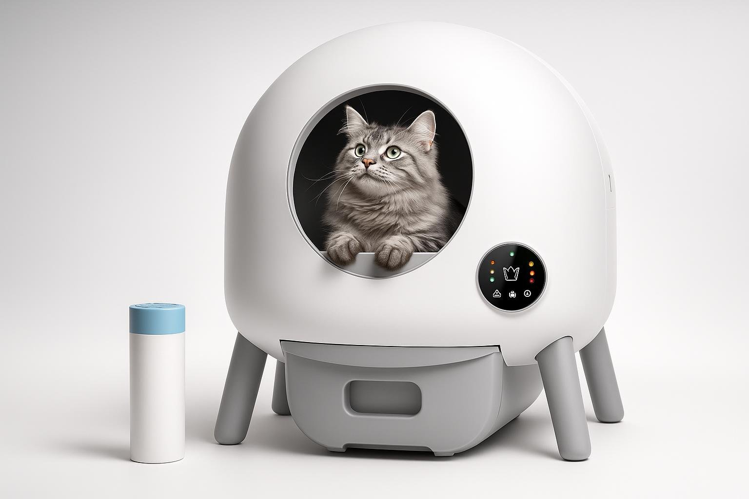 Lettiera gatto autopulente smart in offerta su Amazon: gestione automatica e controllo da app