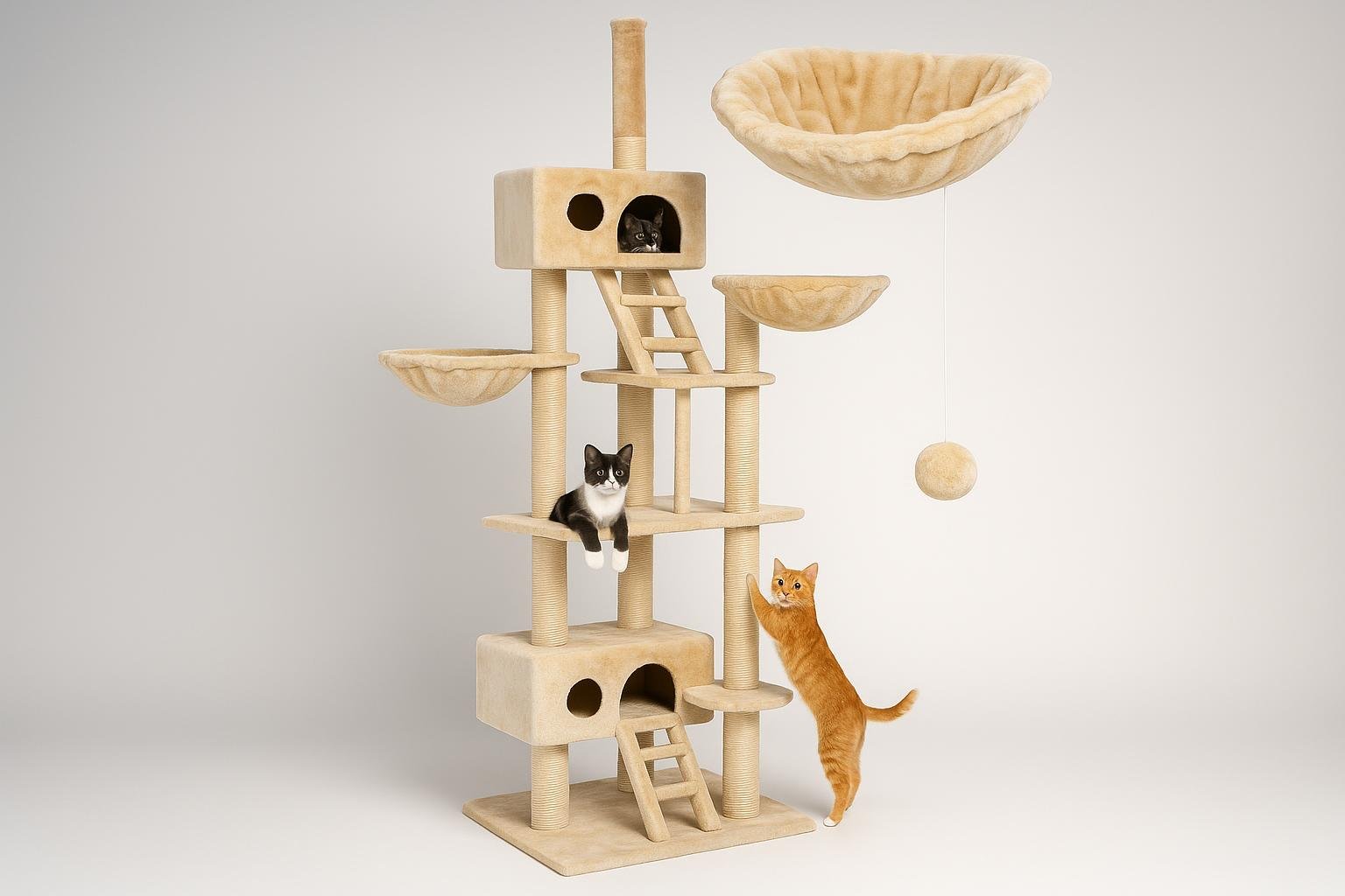 Albero tiragraffi tectake regolabile in offerta: soluzione a tutta altezza per gatti arrampicatori