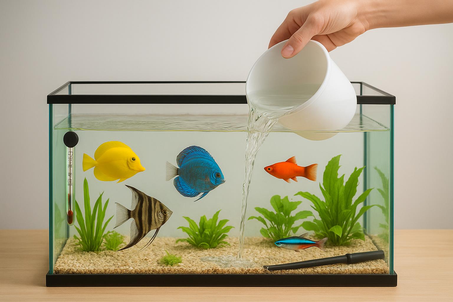 Pesci e cambi d’acqua: quanto e come farli per evitare shock termici e di pH