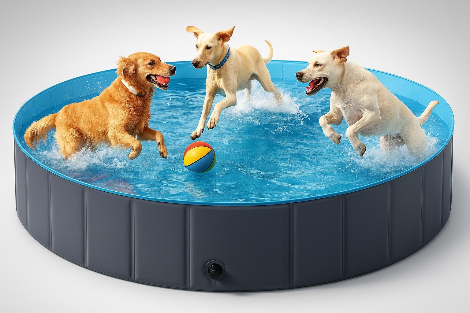 Piscina pieghevole Pourbibi per cani grandi in promozione su Amazon