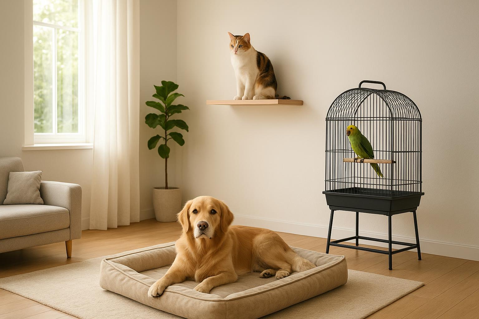 Coppie miste di pet: come gestire quotidianamente casa con cane, gatto e un piccolo pappagallo