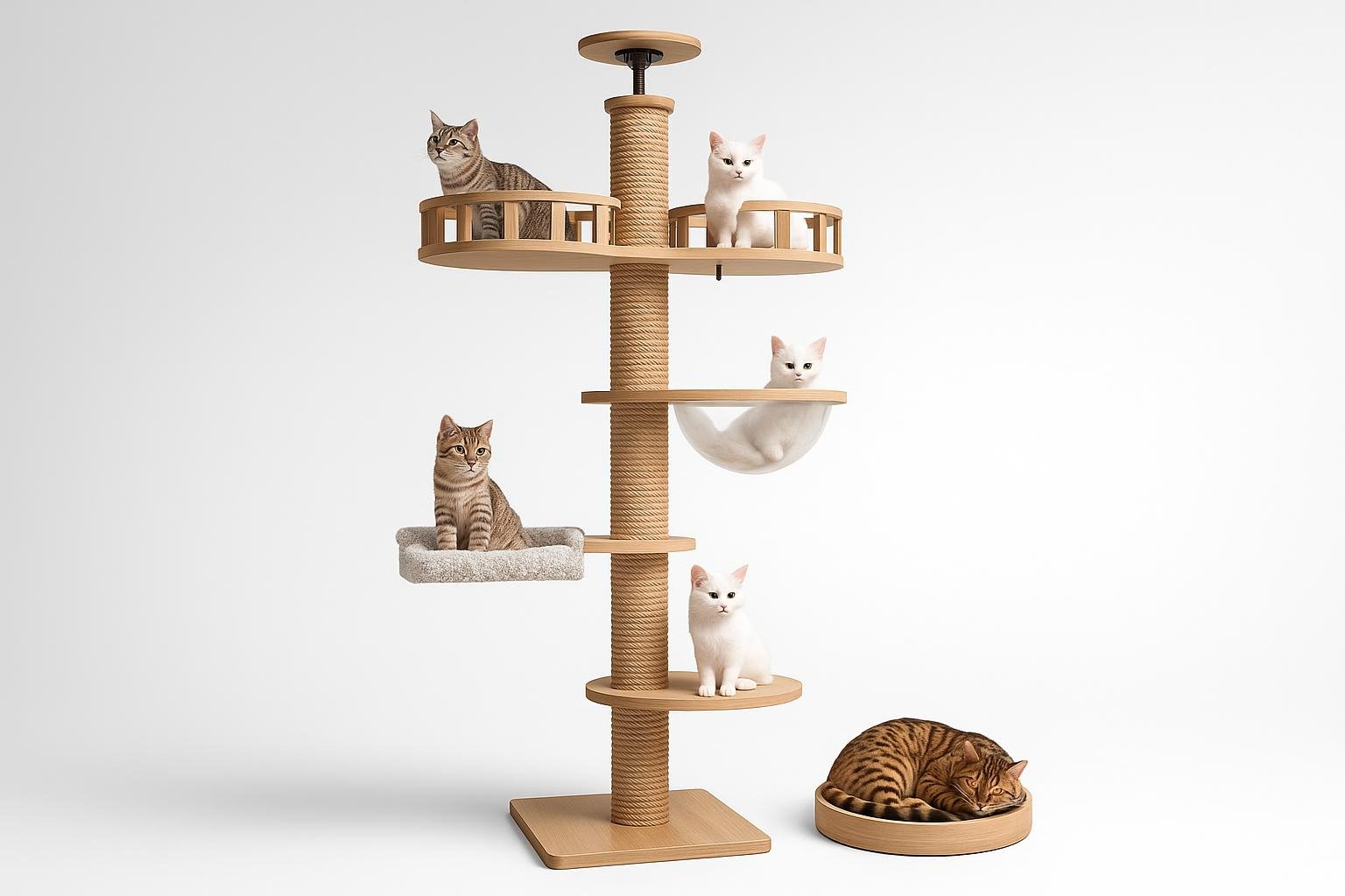 Tiragraffi per gatti da pavimento a soffitto: come sceglierli per piccoli e grandi spazi