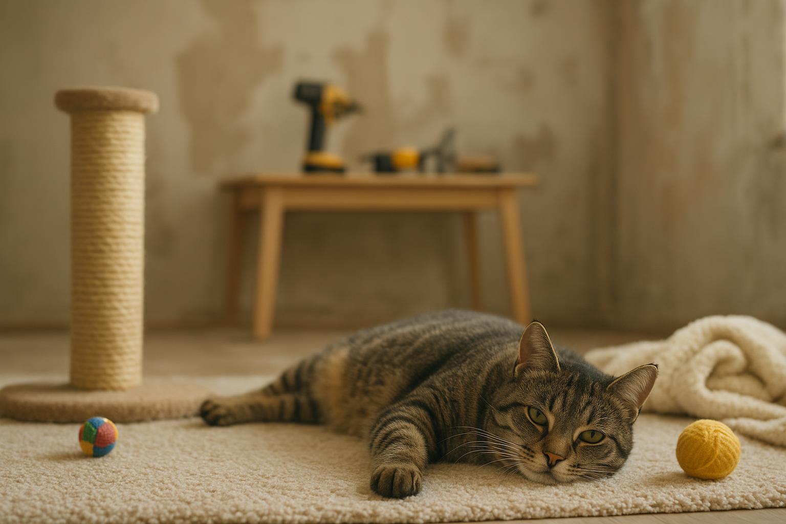 Gatto e lavori in casa: strategie per gestire ristrutturazioni, rumori e nuovi ambienti senza stress