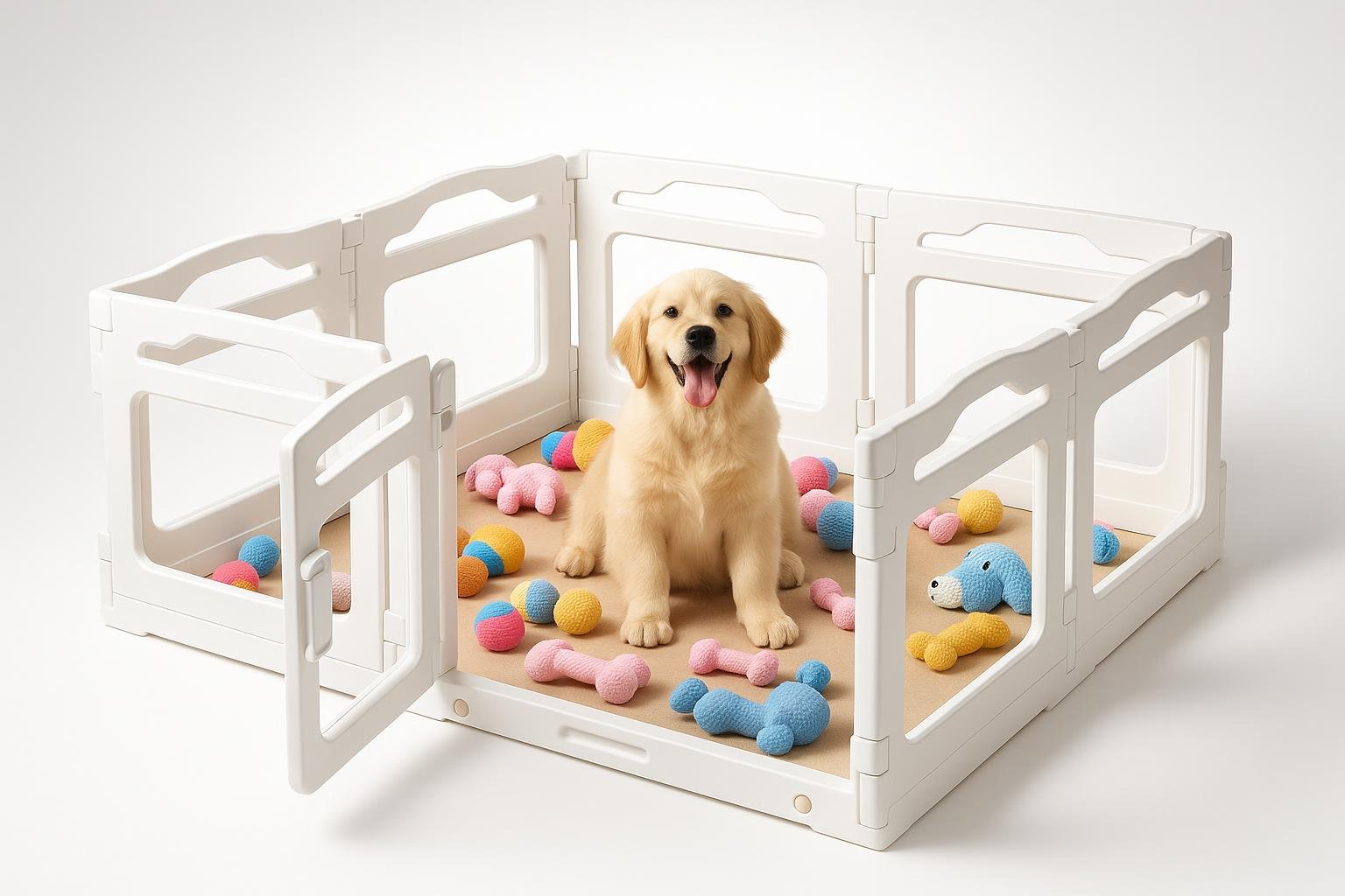 Recinto per cani Clevich in acrilico 129 x 129 cm in offerta su Amazon: spazio sicuro per cuccioli in appartamento