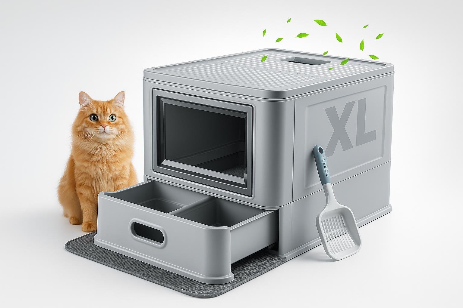 Marchul XL lettiera per gatti in acciaio inox con coperchio, la box grande e antiodore in forte ribasso