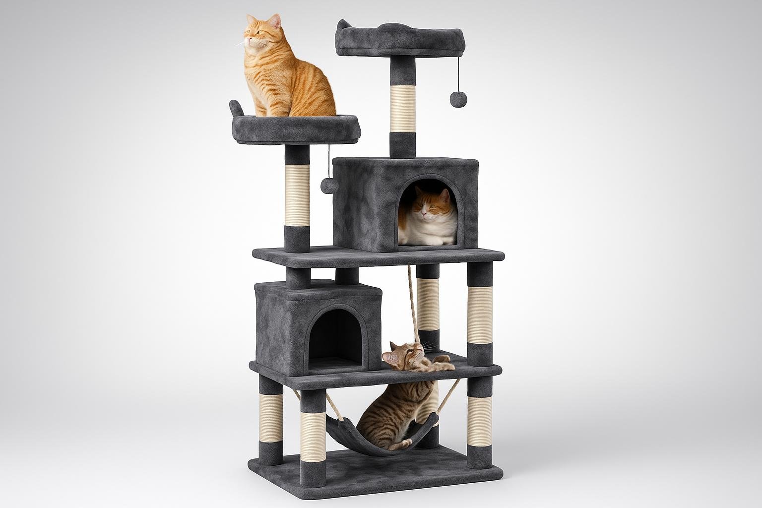 Yaheetech albero tiragraffi 179 cm per gatti adulti, struttura multilivello robusta in promozione su Amazon