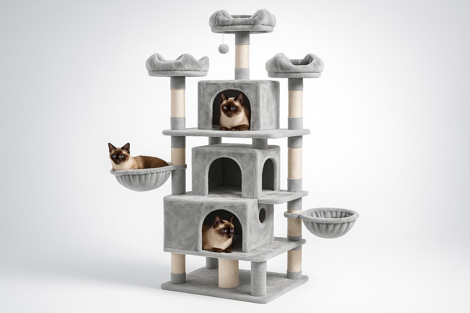 Albero tiragraffi Yaheetech 194 cm per gatti, maxi struttura in offerta su Amazon