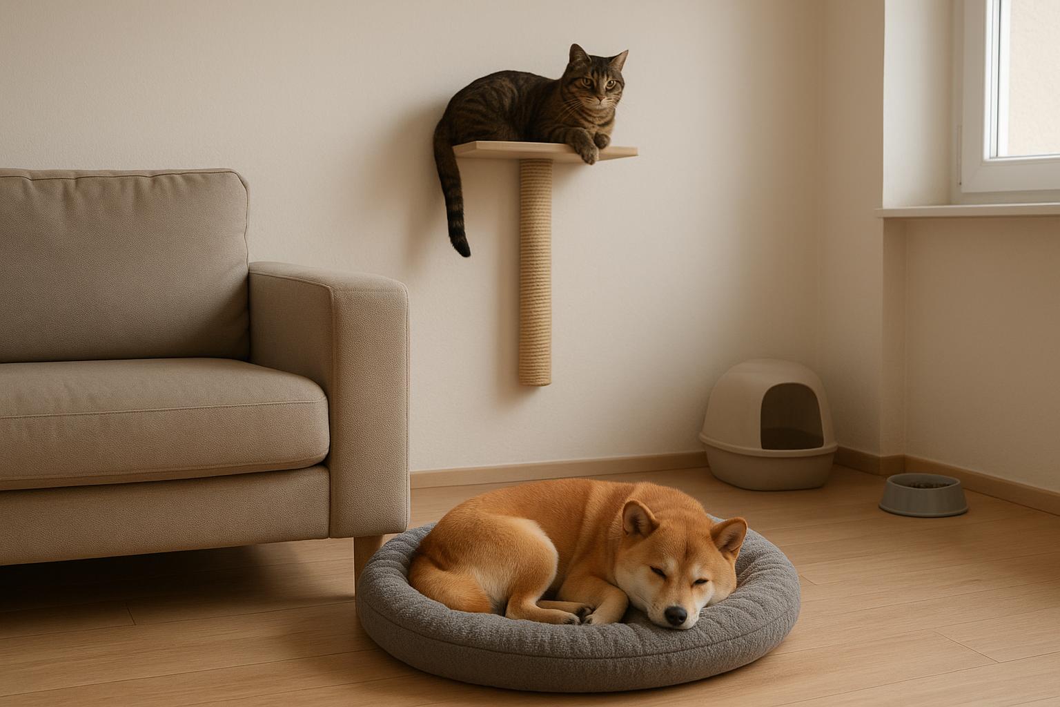 Vivere con cane e gatto in un bilocale: organizzare spazi senza rinunce