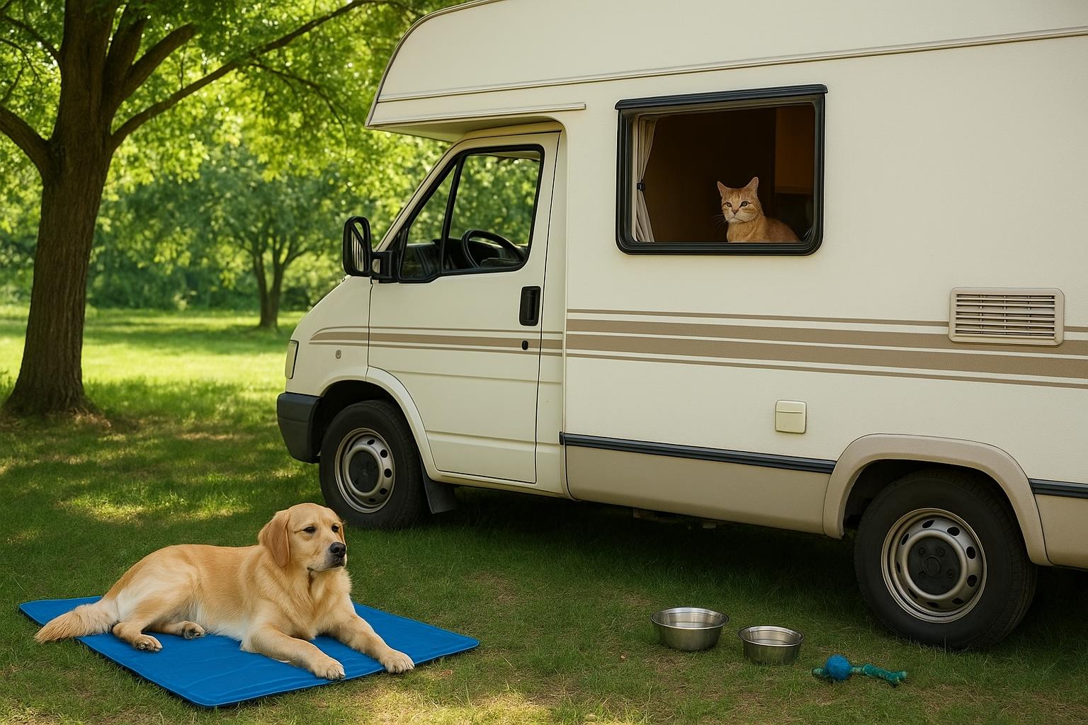 Vivere l’estate in camper con cane e gatto: gestione degli spazi ridotti e del caldo