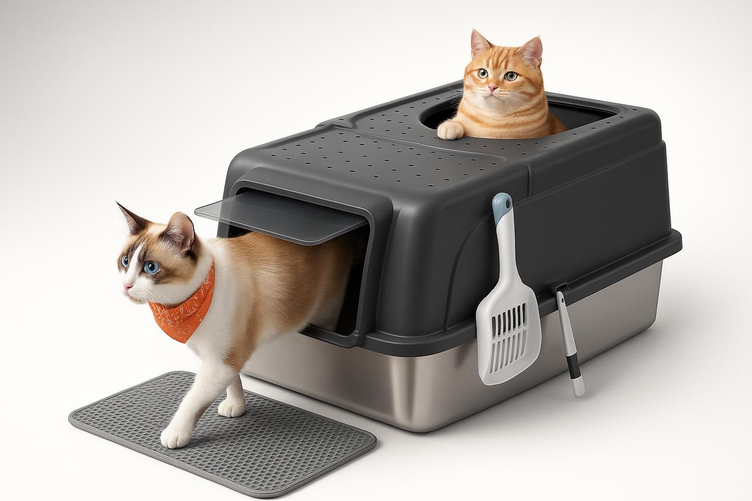 Feandrea lettiera in acciaio XL per gatti fino a 15 kg, occasione ideale per case con più mici