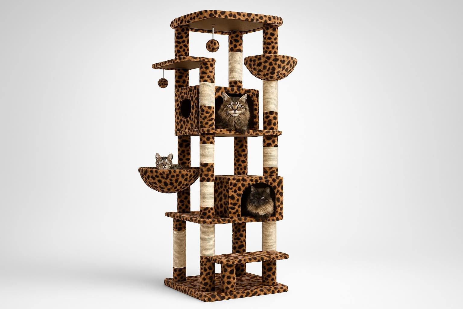 Globlazer tiragraffi XXL leopardato 188 cm, albero ideale per gatti attivi ora in sconto su Amazon