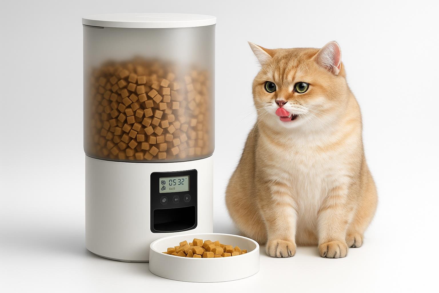 Distributore automatico cibo gatti 6L con registrazione vocale, il dispenser per chi lavora tutto il giorno