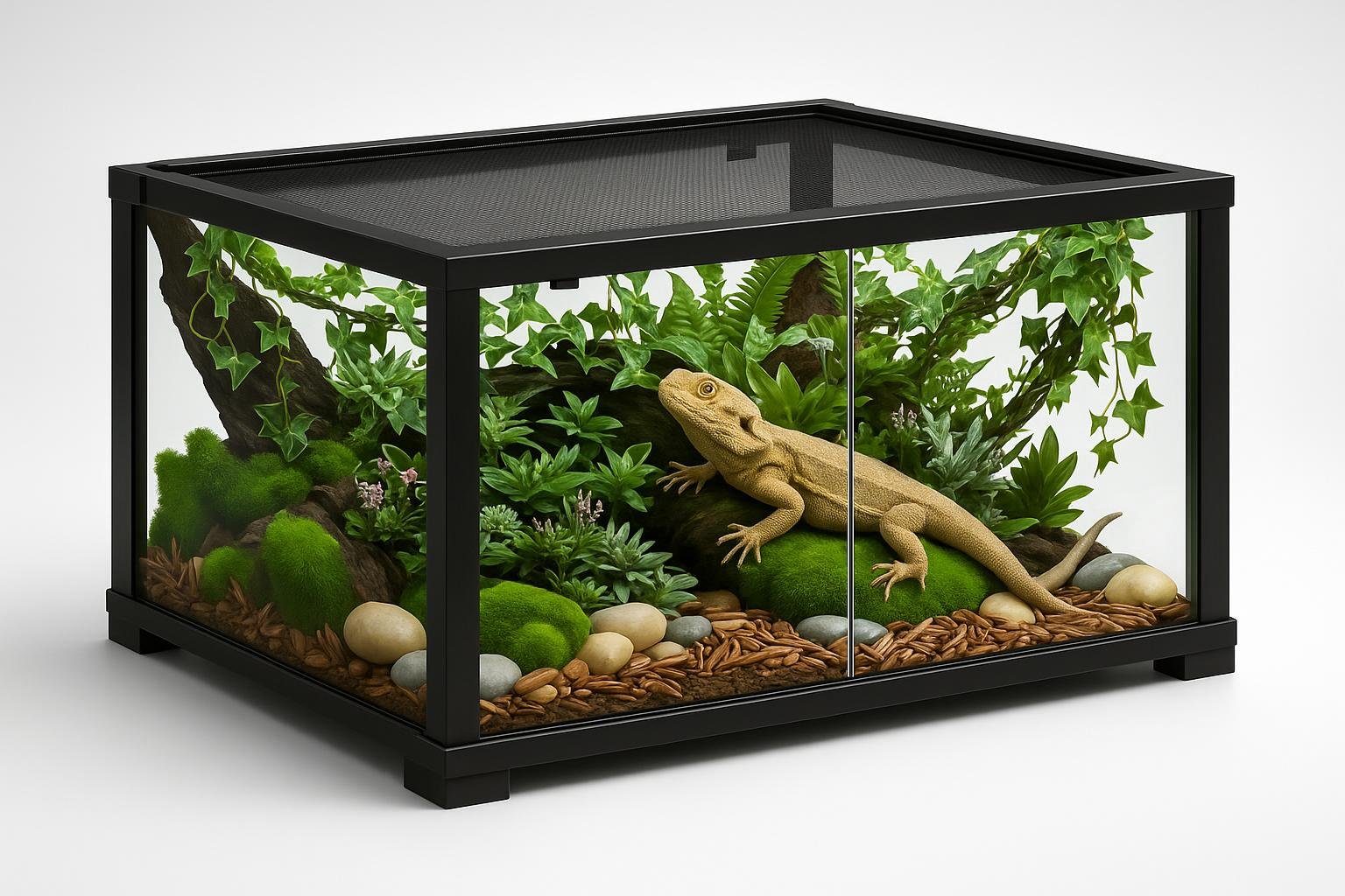 Terrario rialzato PawHut per rettili 60x45x32 cm: soluzione compatta per gechi, serpenti e piccoli sauri