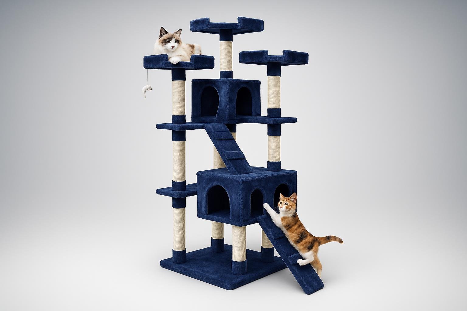 Tiragraffi AQPET Manhattan 170 cm con cuccia: parco giochi verticale per gatti di casa