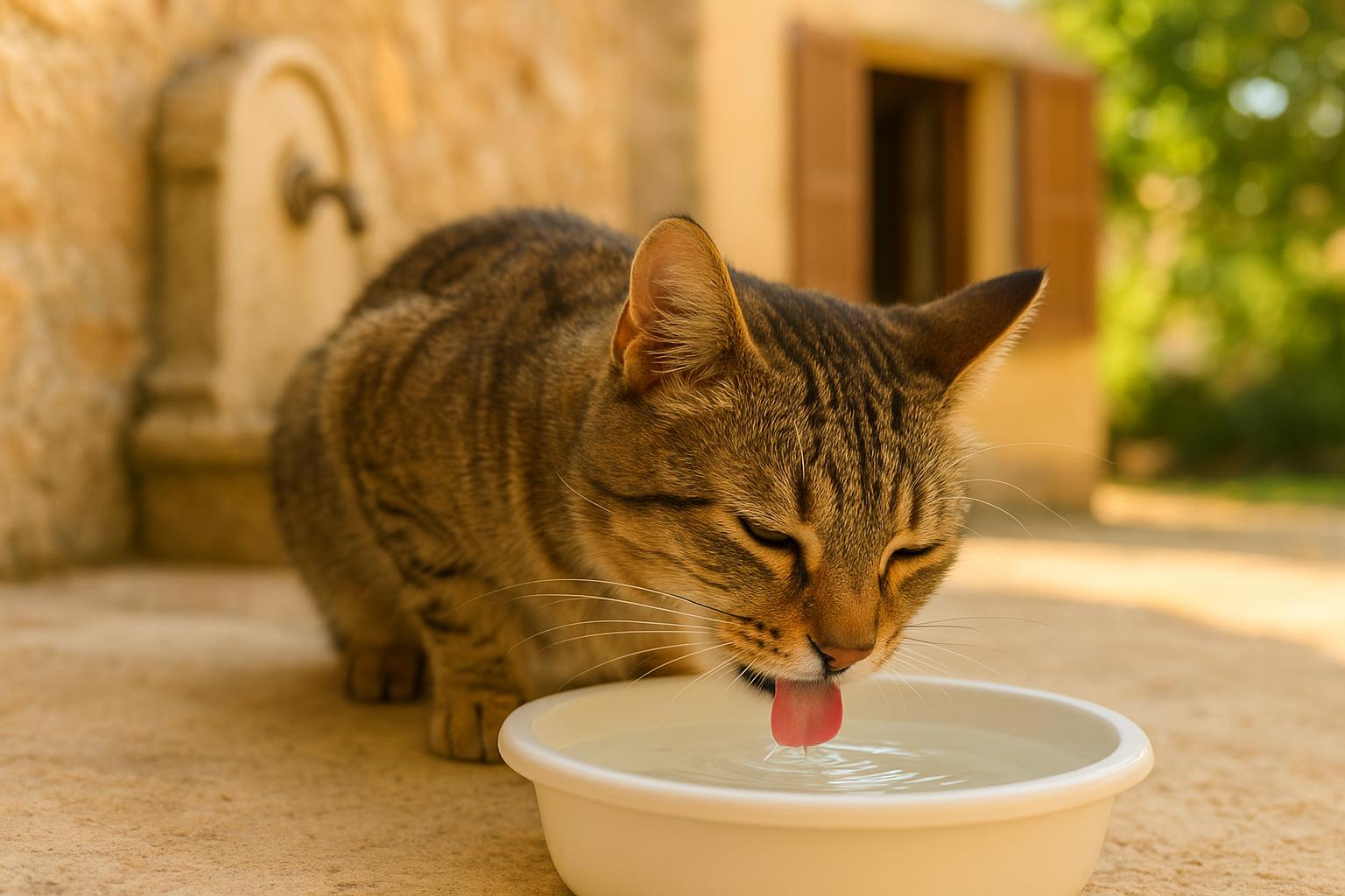 Gatto che beve troppo in estate: come distinguere sete normale da segnali di malattia