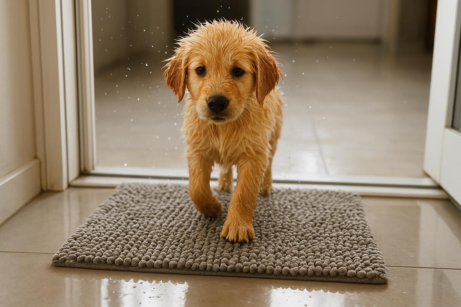 Tappeti antiscivolo per cuccioli bagnati: sicurezza dopo giochi in acqua