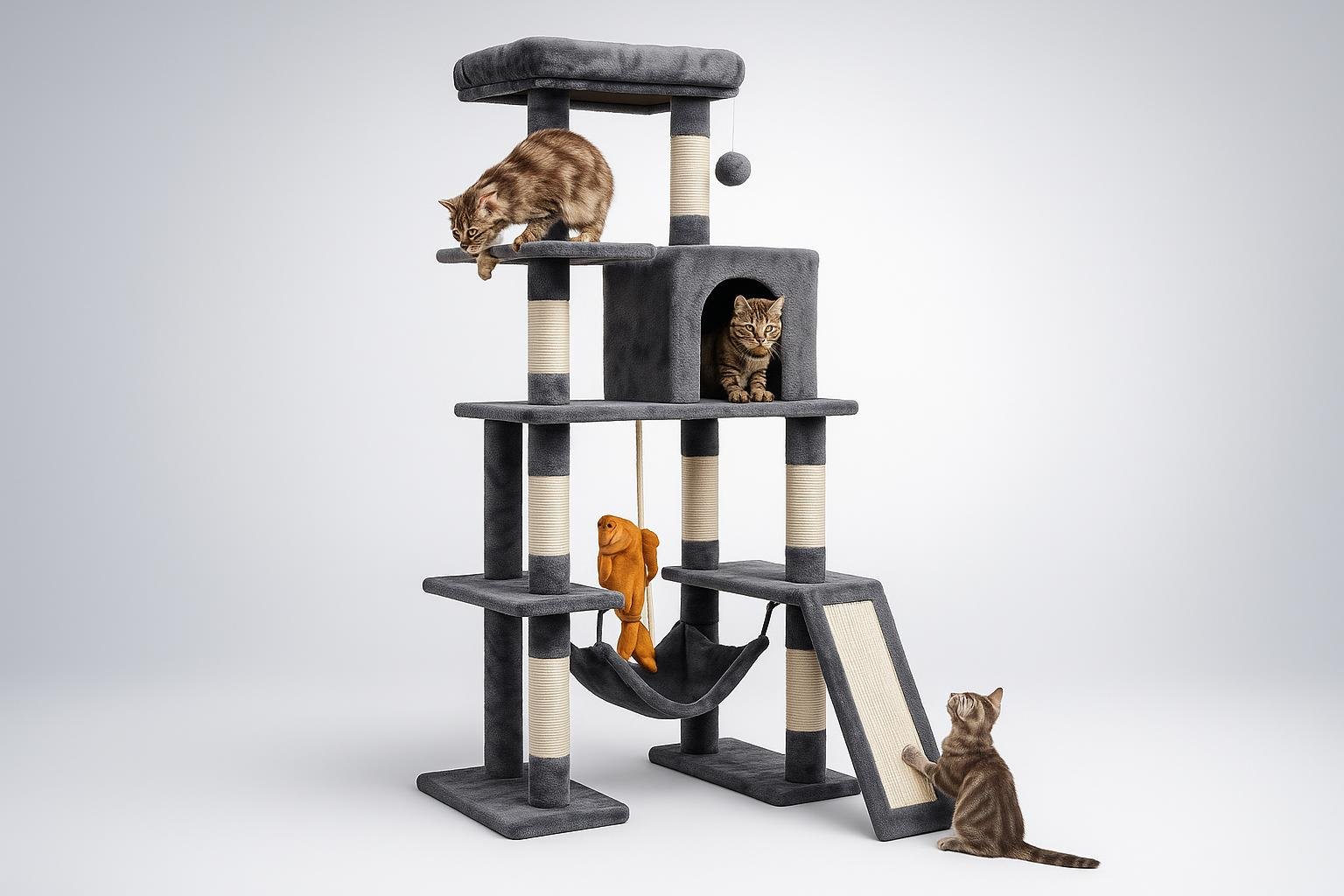 Yaheetech albero tiragraffi 159,5 cm, palestra completa per gatti di casa a prezzo ribassato su Amazon