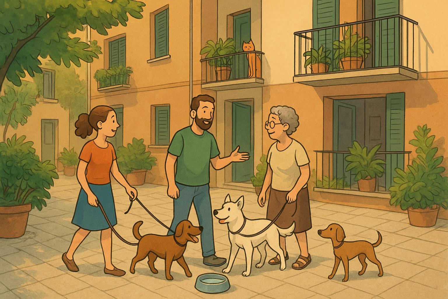 Organizzare una rete di vicini “pet-friendly” per l’estate in città