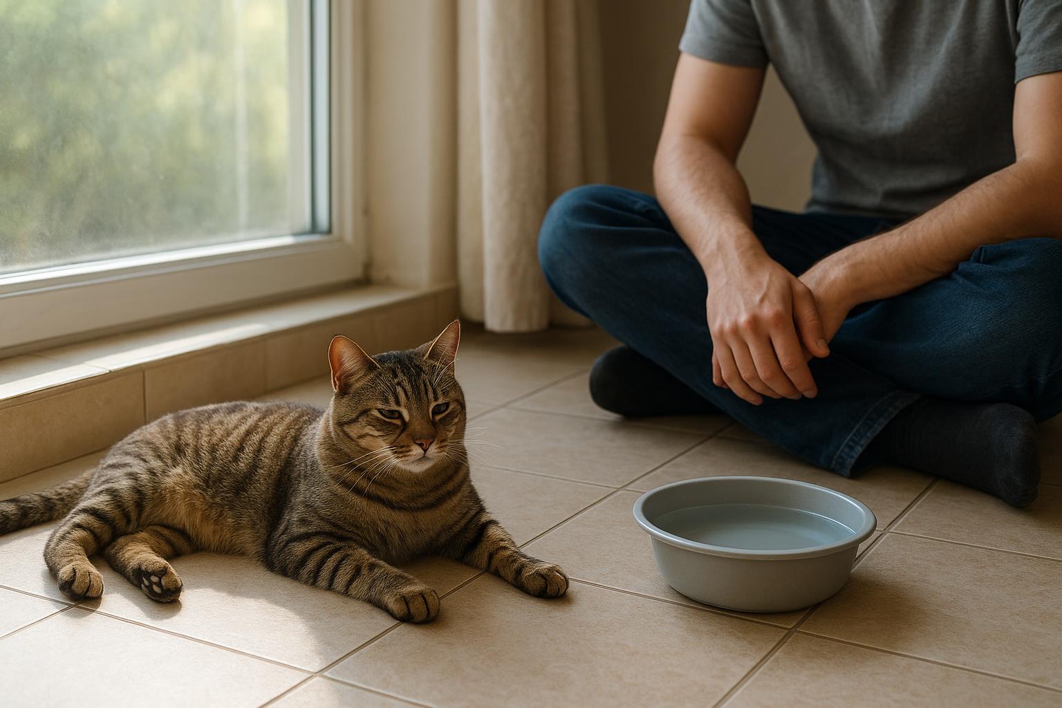 Gatto che rifiuta il contatto fisico con il caldo: rispettare i nuovi spazi