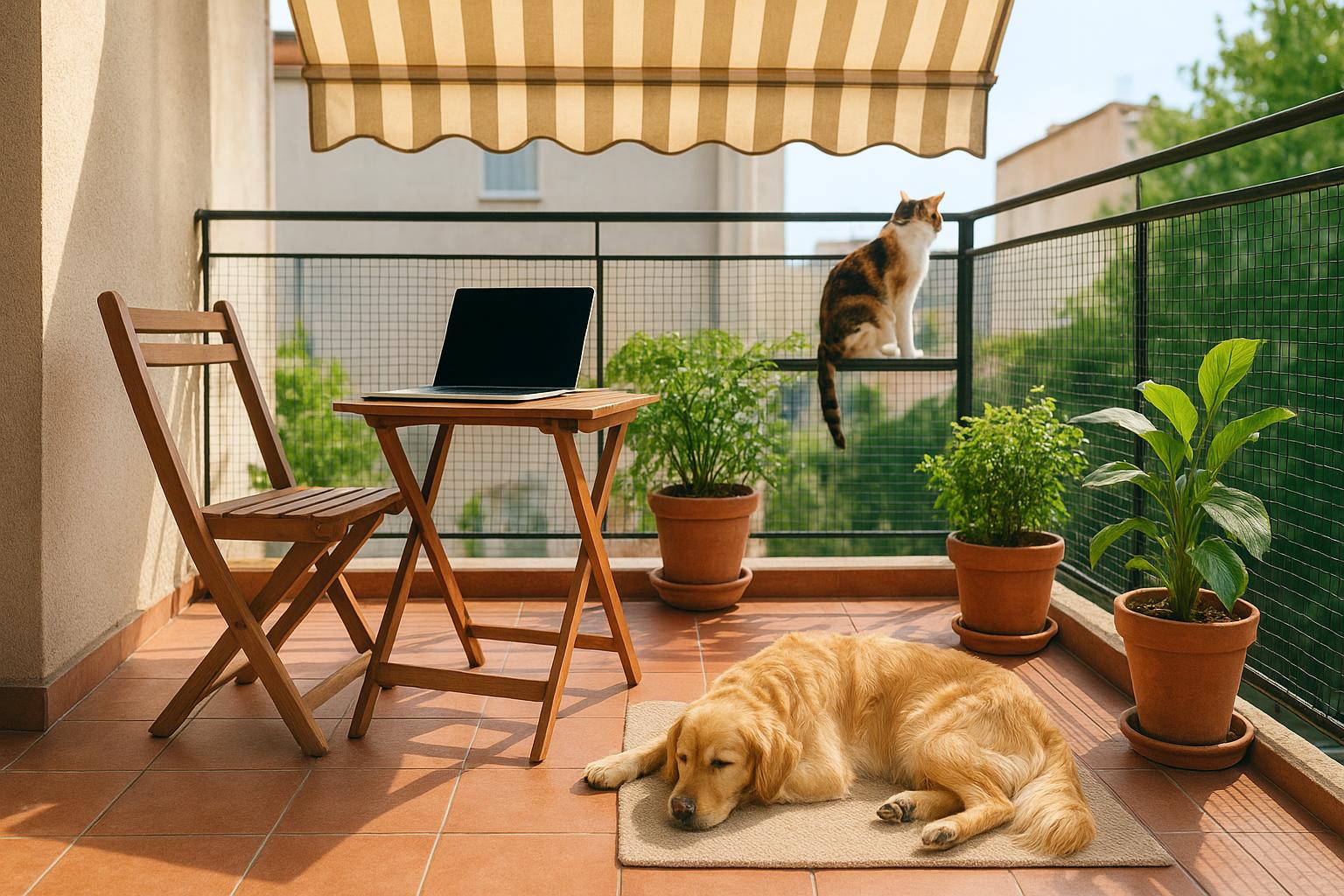 Animali domestici e smart working estivo sul balcone: come organizzare uno spazio condiviso